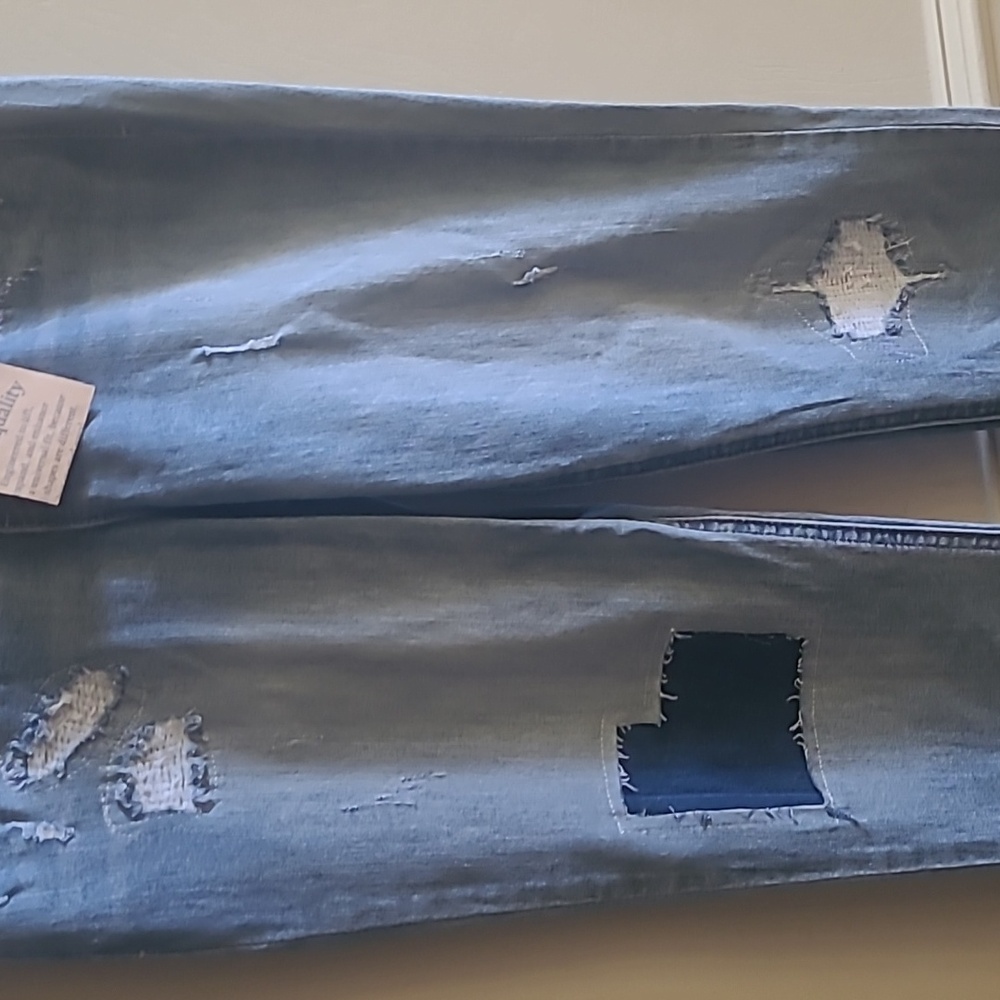 NEW Democracy "Ab"solution Indigo Distressed Patch Jeans Sz 6 - Picture 3 of 6